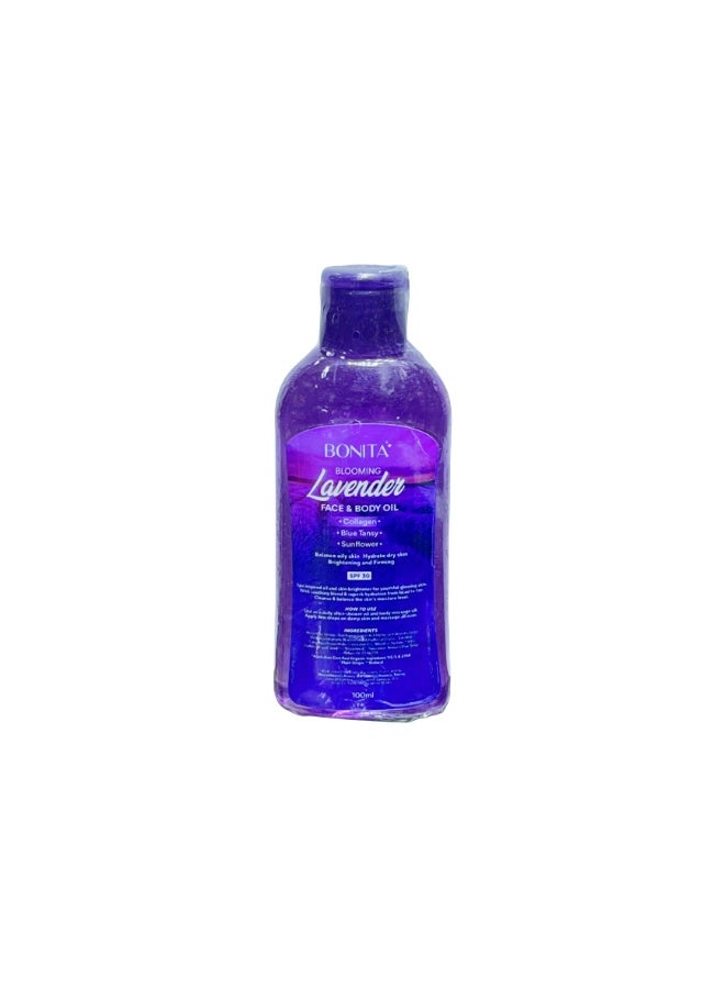 بونيتا زيت اللافندر المزهر للوجه والجسم بعامل حماية من الشمس 30، 100 مل - Image 1